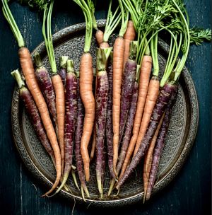 Grilled Carrots with Avocado and Mint