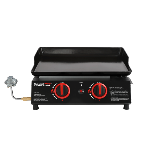 ROYAL GOURMET® PD1203A 2-BURNER PORTABLE GAS GRIDDLE