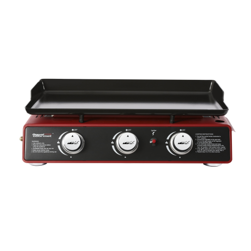 ROYAL GOURMET® PD1301R PORTABLE 3-BURNER GAS GRIDDLE IN RED