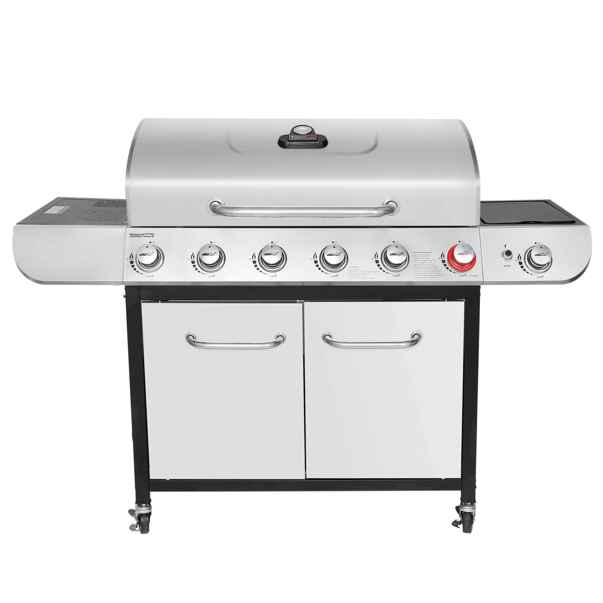 ROYAL GOURMET® SG6002R CLASSIC 6-BURNER PROPANE GAS GRILL WITH SIDE BURNER  - RGC