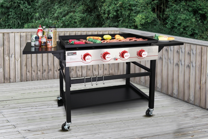 4-Burner Propane Gas Grill with Griddle Top