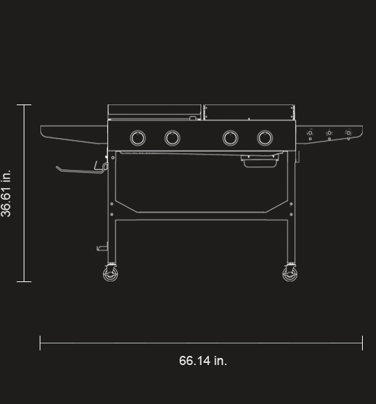 ROYAL GOURMET® GD403 PREMIUM 4BURNER GAS GRILL AND GRIDDLE COMBO RGC