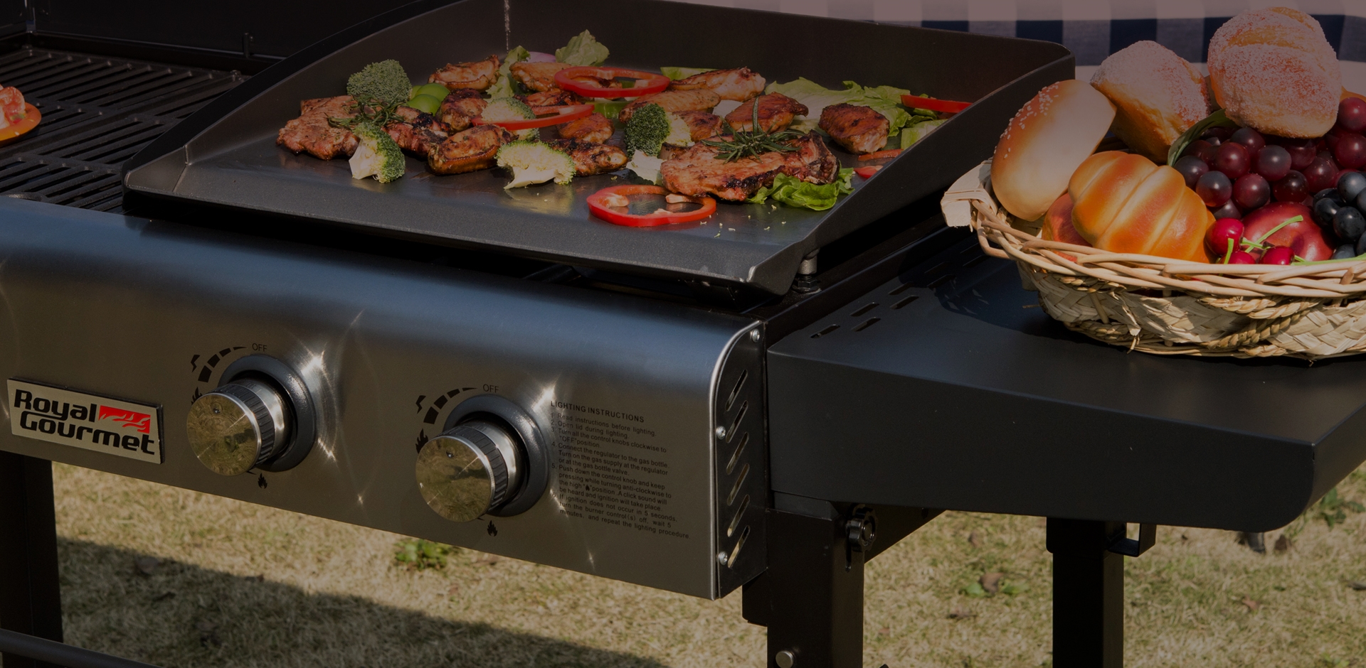 Royal Gourmet 4-Burner Portable Flat Top Gas Grill and Griddle Combo